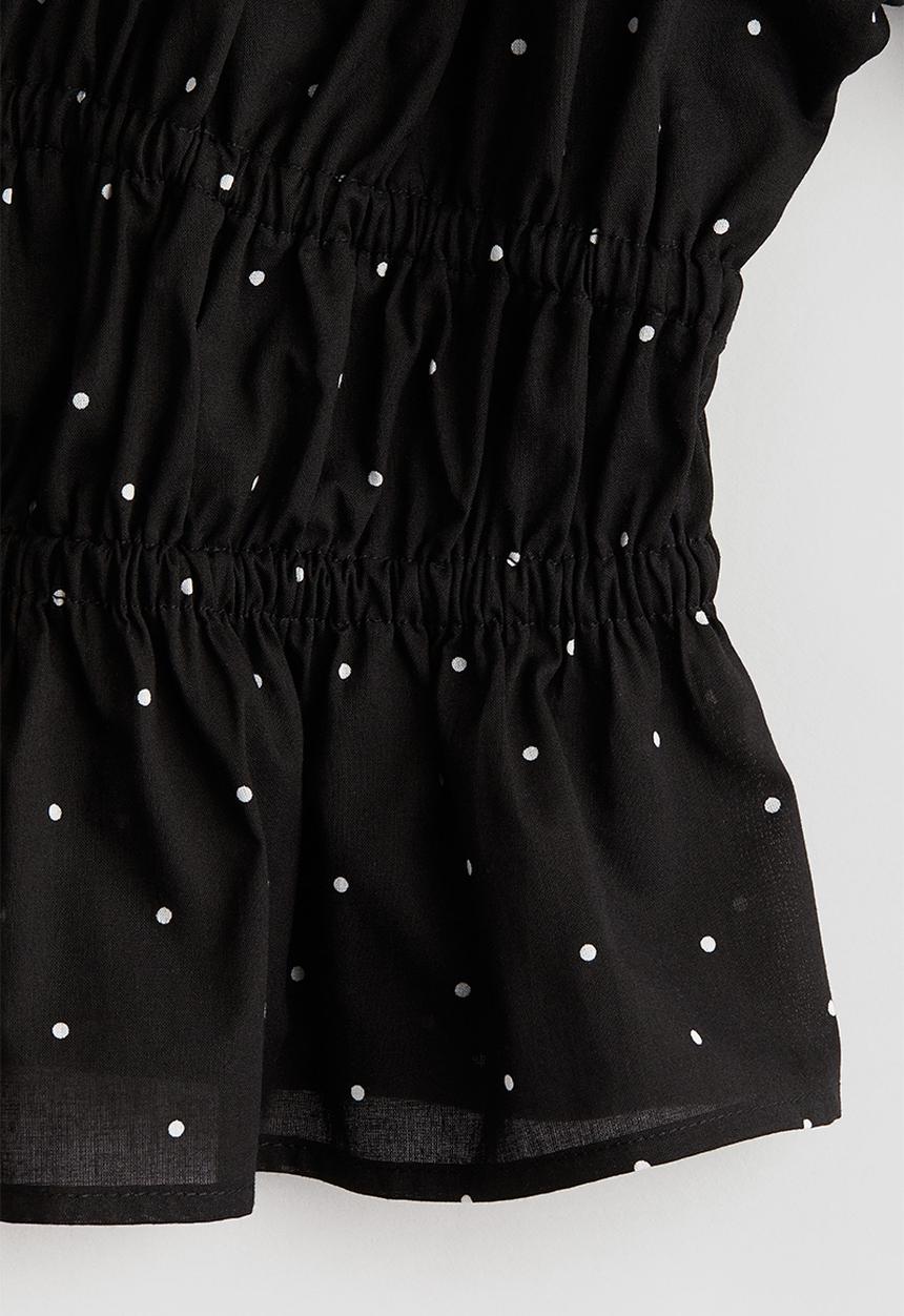 H&M - Peplum cotton blouse - black