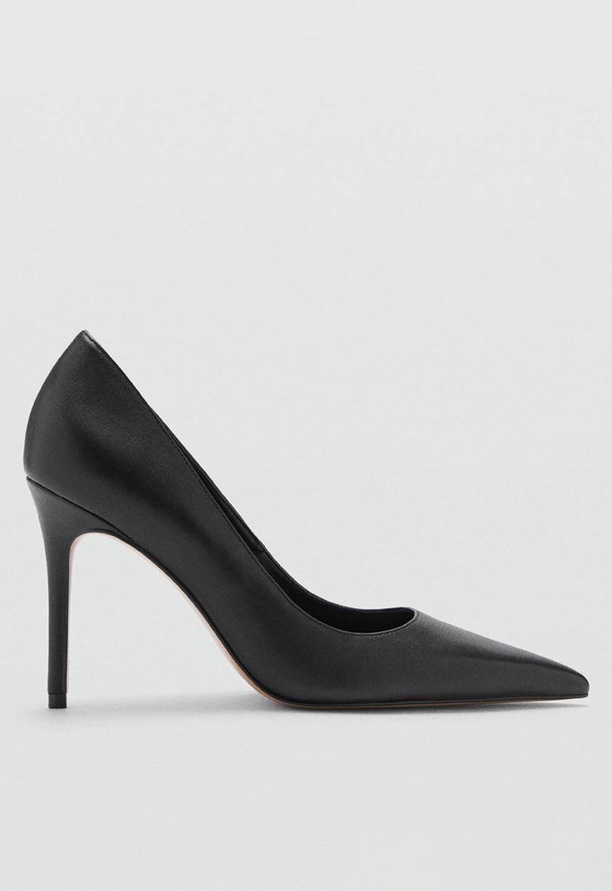 MANGO - Arribas leather heel - black
