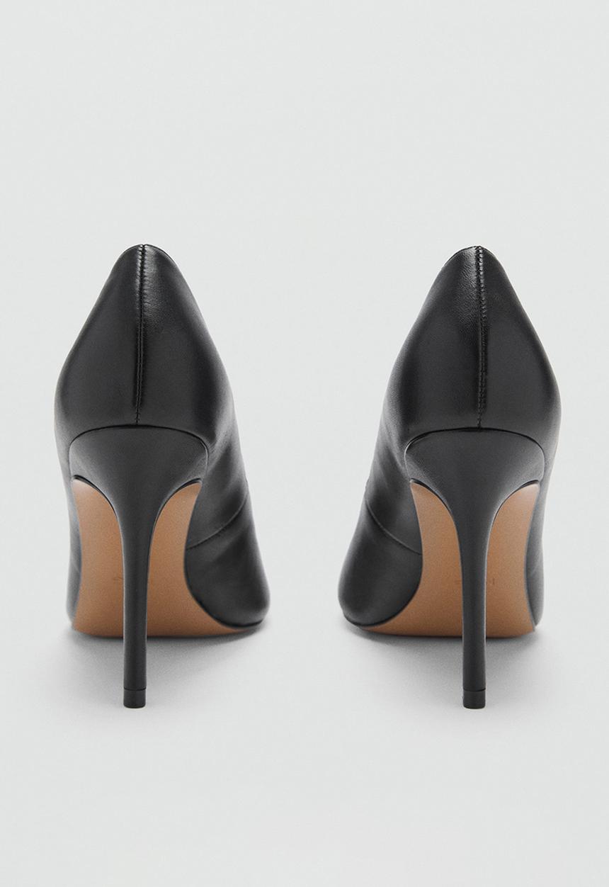 MANGO - Arribas leather heel - black
