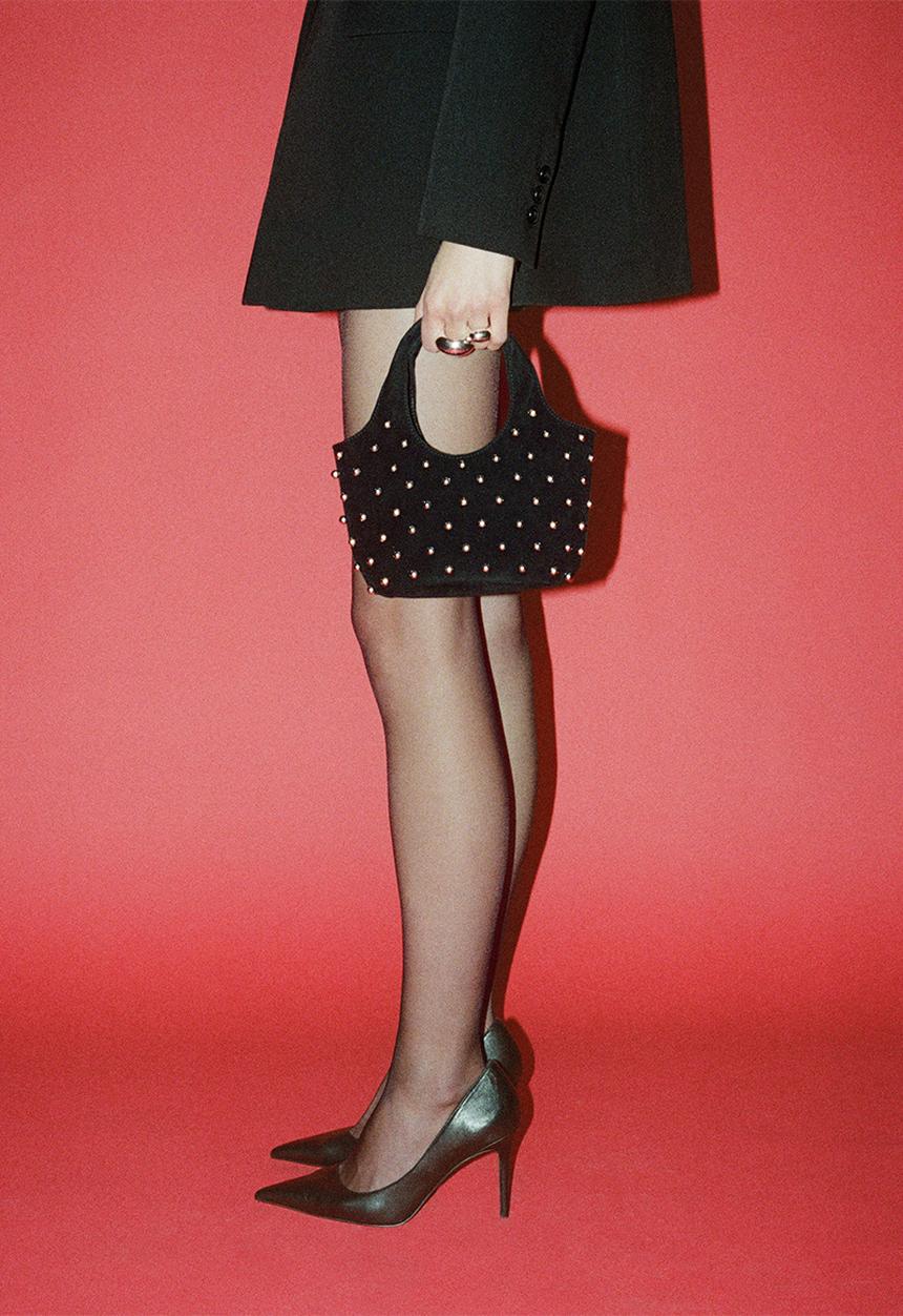 MANGO - Arribas leather heel - black