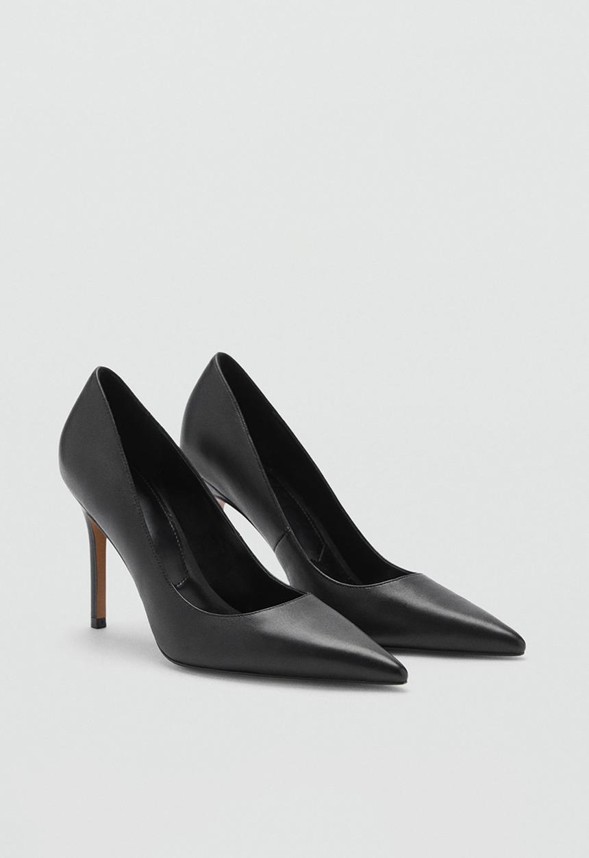 MANGO - Arribas leather heel - black