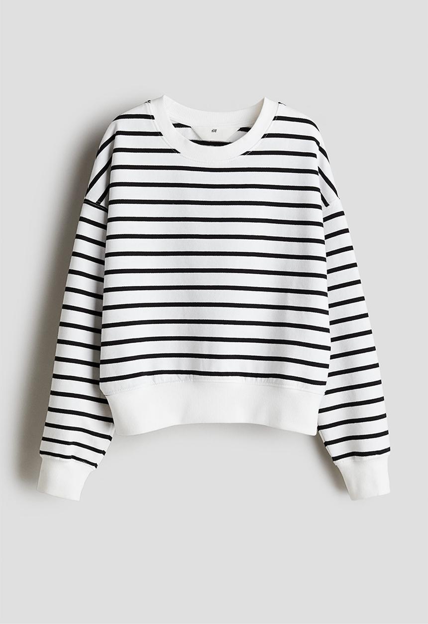 H&M - Crew-neck sweatshirt - white striped