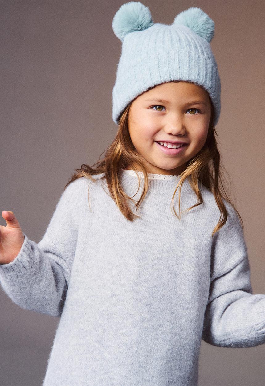MANGO - Beanie pompona - turquoise/aqua