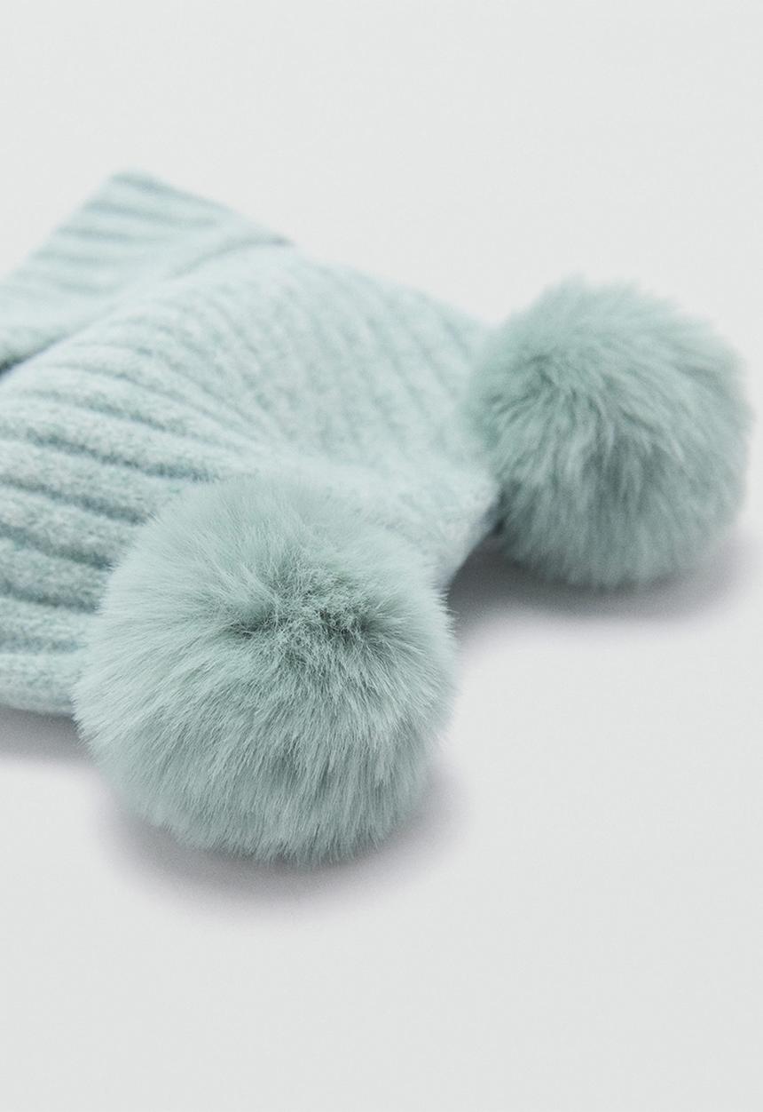 MANGO - Beanie pompona - turquoise/aqua