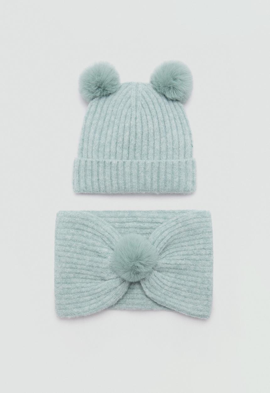 MANGO - Beanie pompona - turquoise/aqua