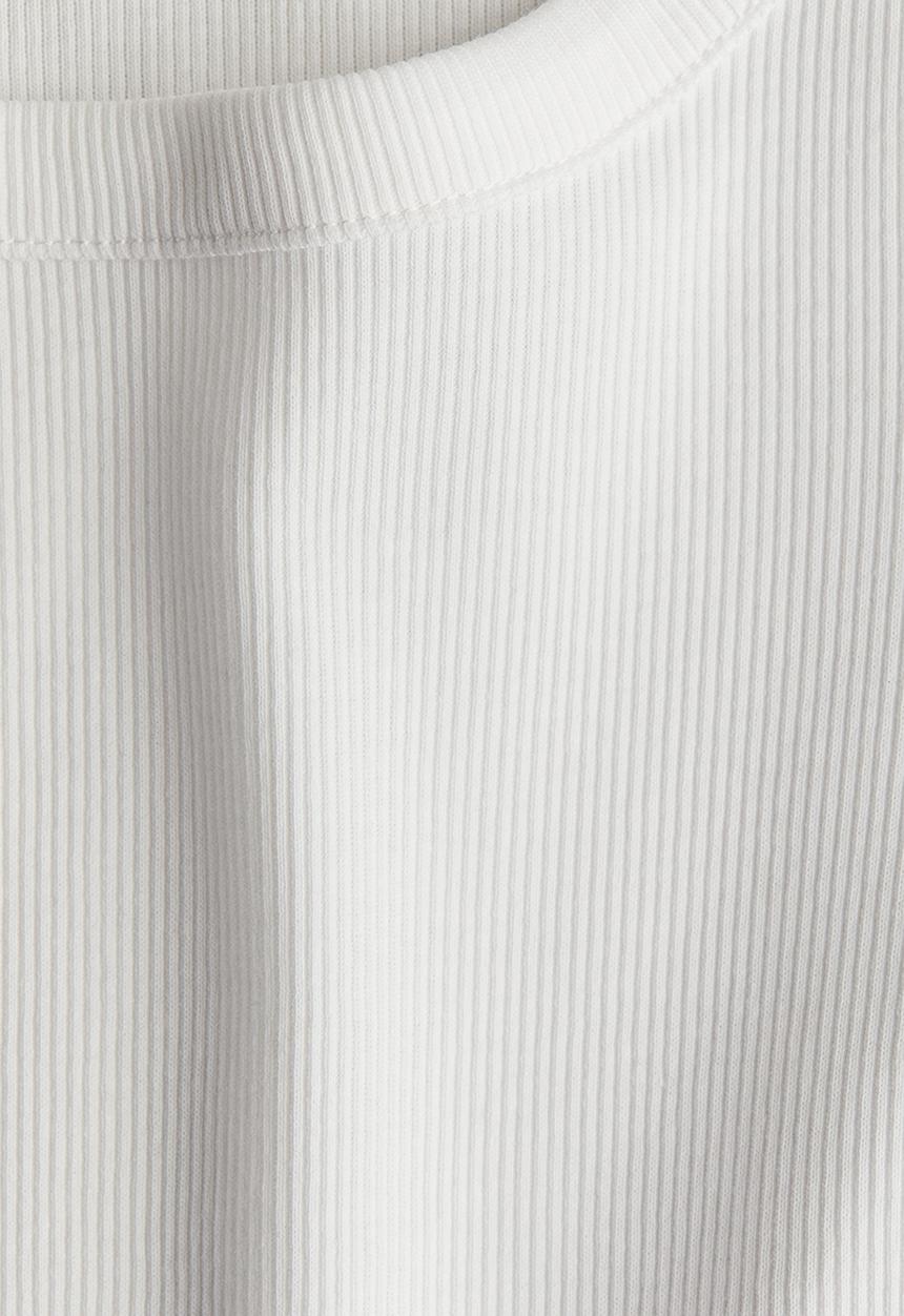 H&M - Ribbed jersey top - white