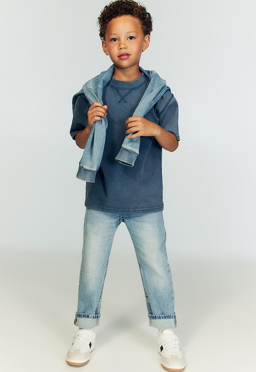 H&M - Keith Haring X H&M:  Washed-look T-shirt - blue