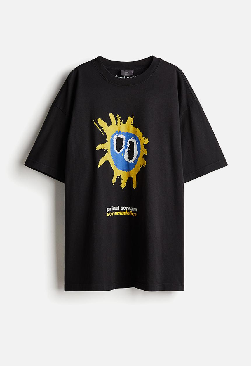H&M - Loose fit vintage-look printed T-shirt - black primal scream