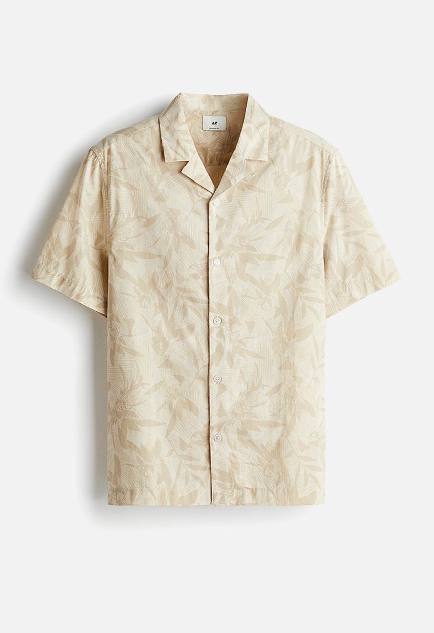 H&M - Regular fit printed resort shirt - beige