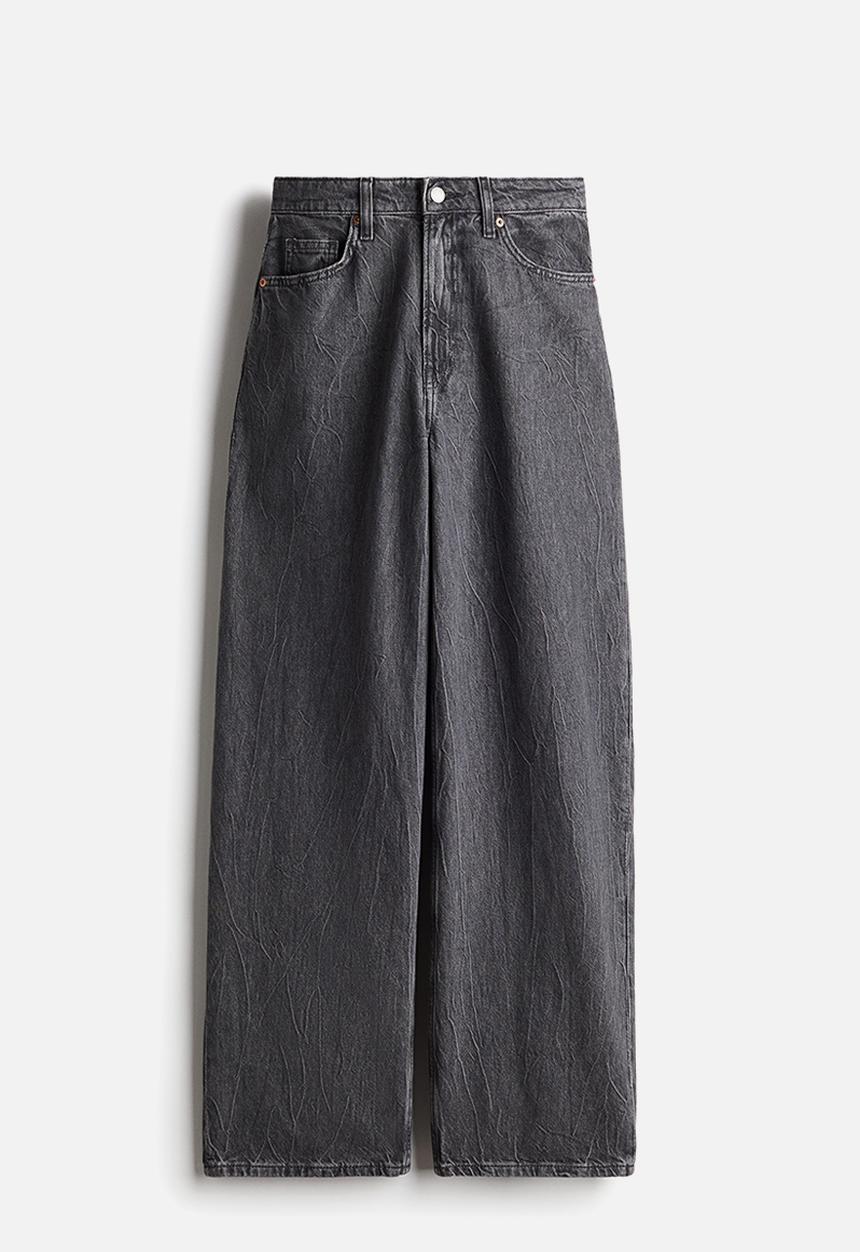 H&M - Curvy fit baggy high jeans - dark grey