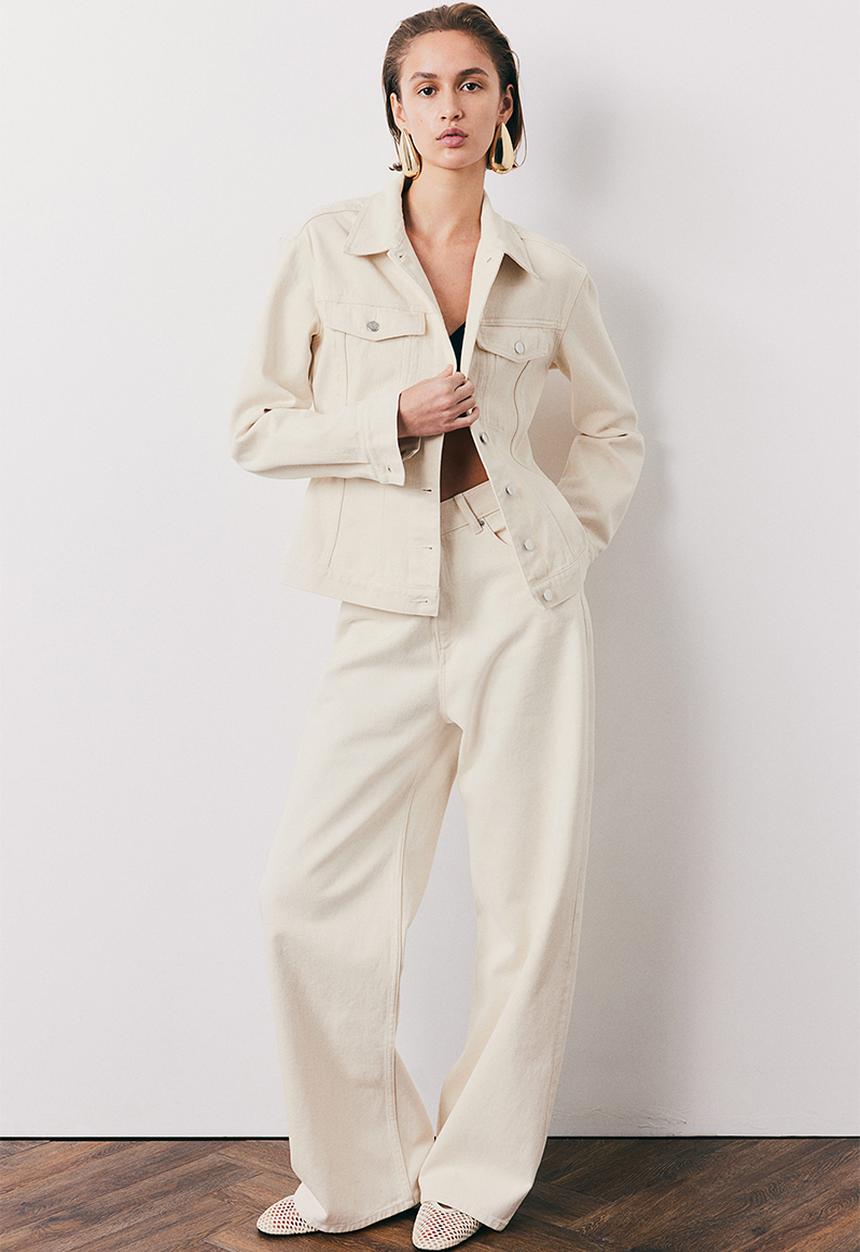 H&M - Wide regular jeans - white