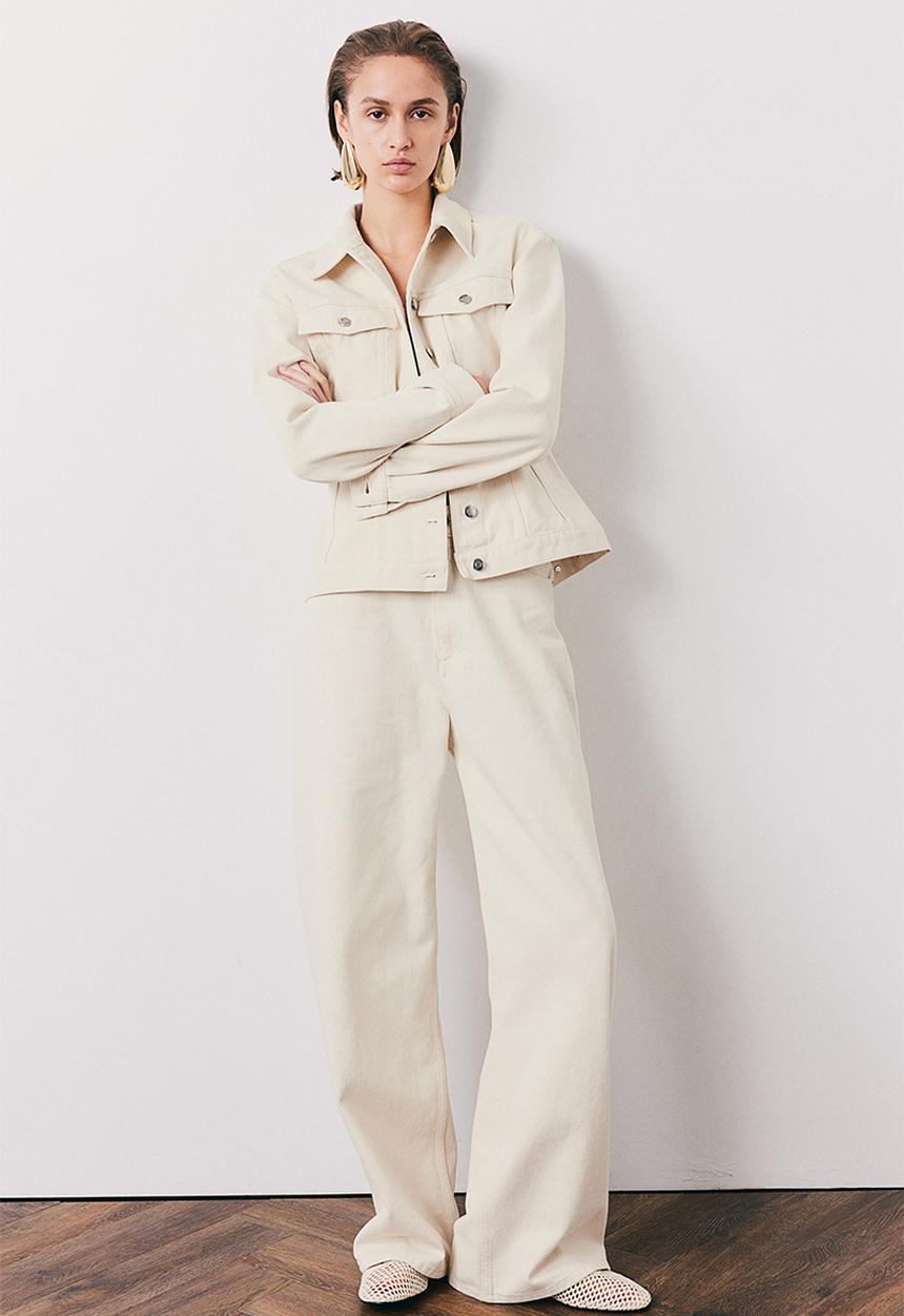 H&M - Wide regular jeans - white