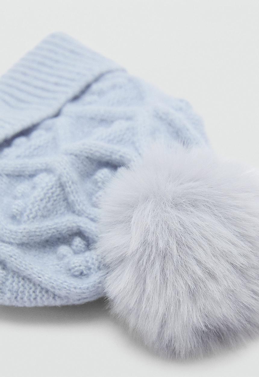 MANGO - Beanie rombusa - light pastel blue