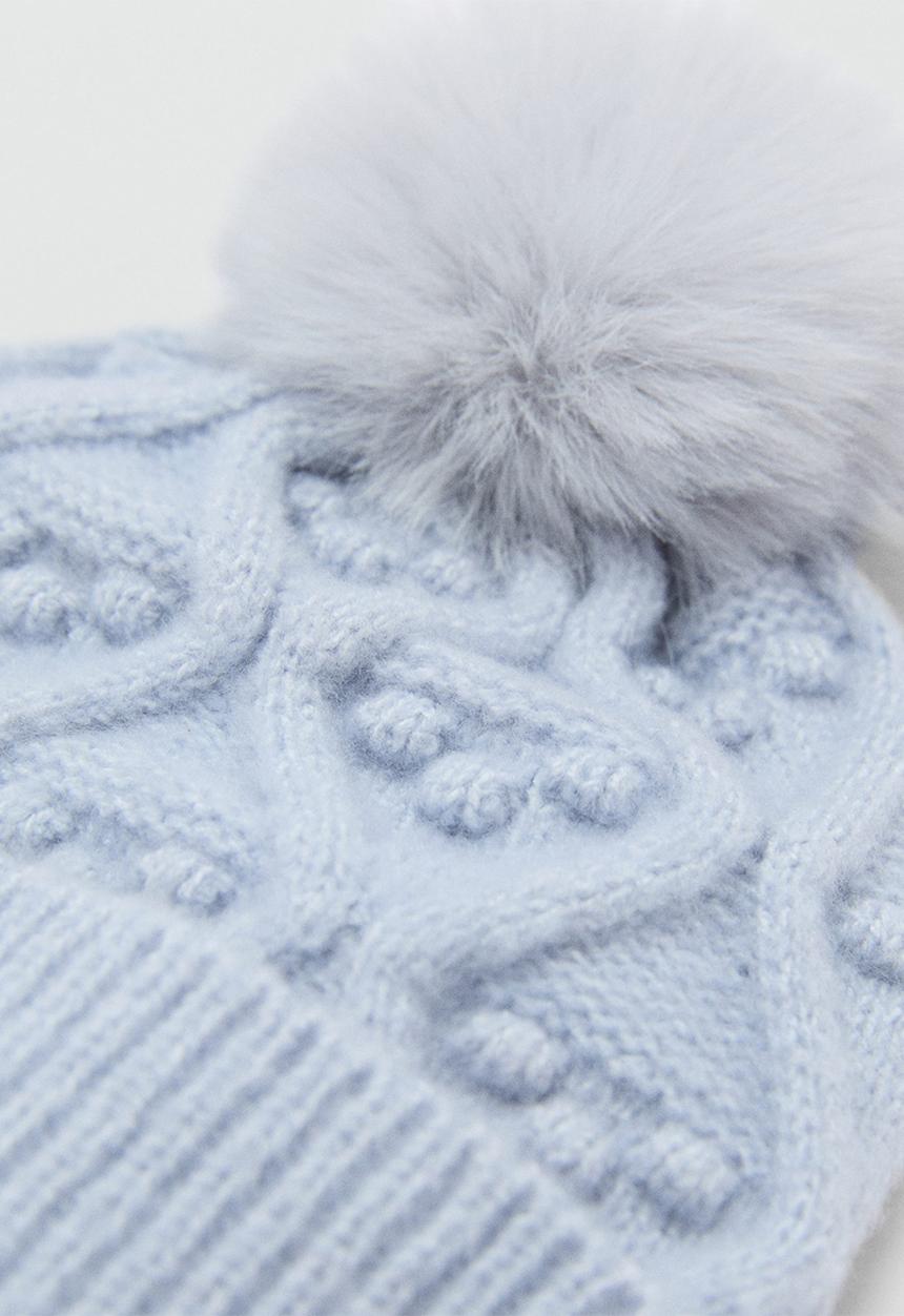 MANGO - Beanie rombusa - light pastel blue