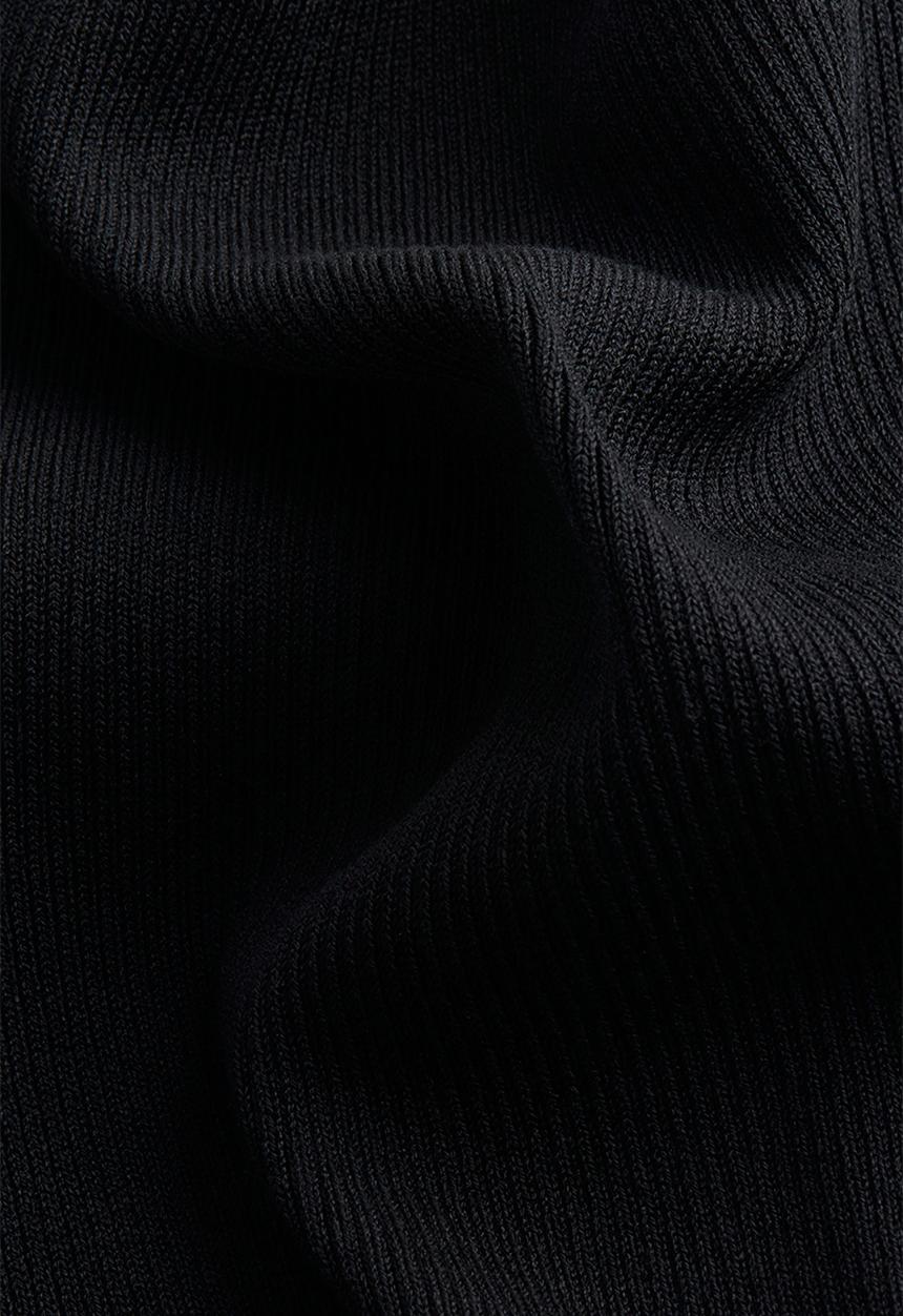 H&M - Flared-skirt rib-knit dress - black