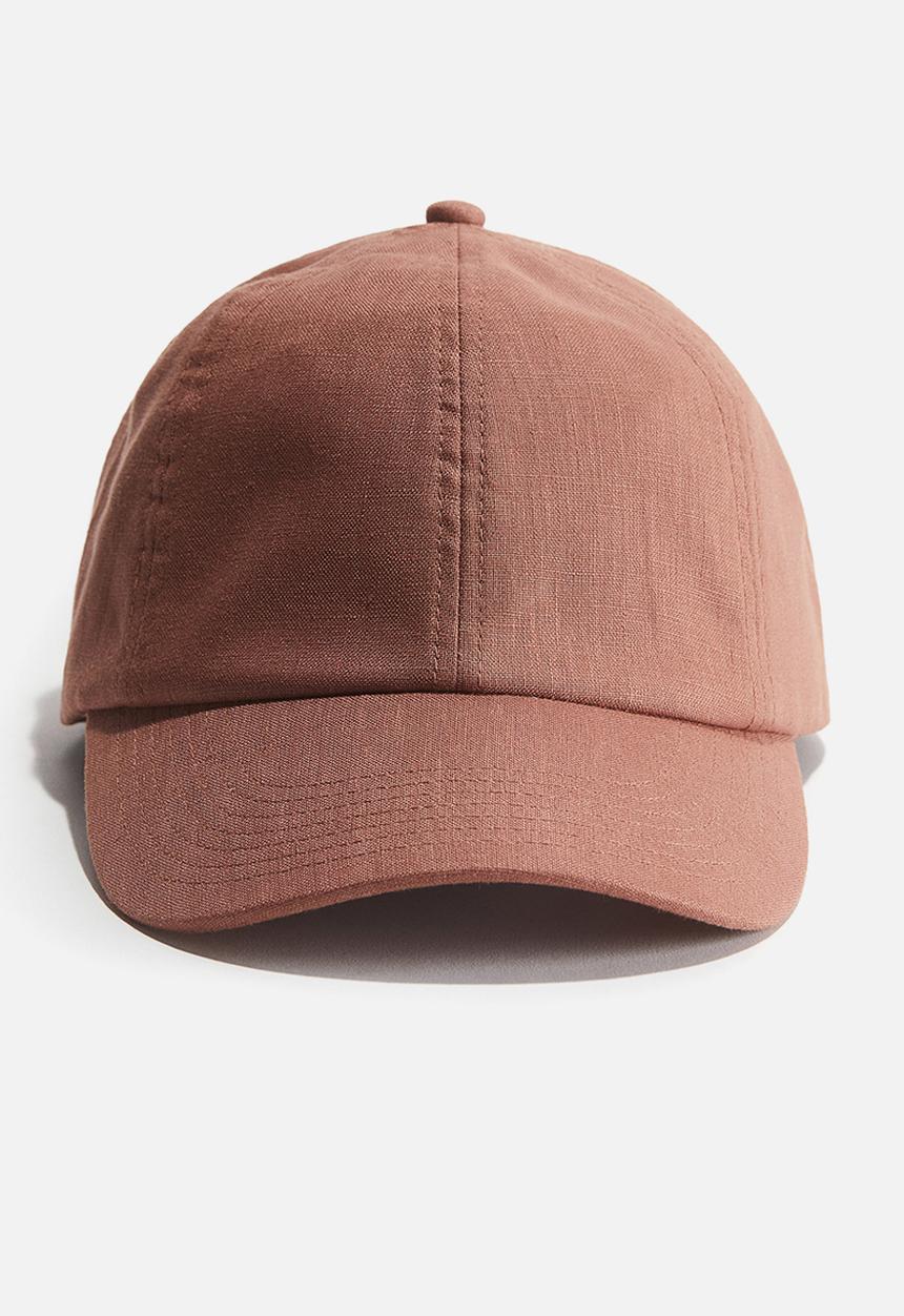 H&M - Linen cap - orange,red,brown.