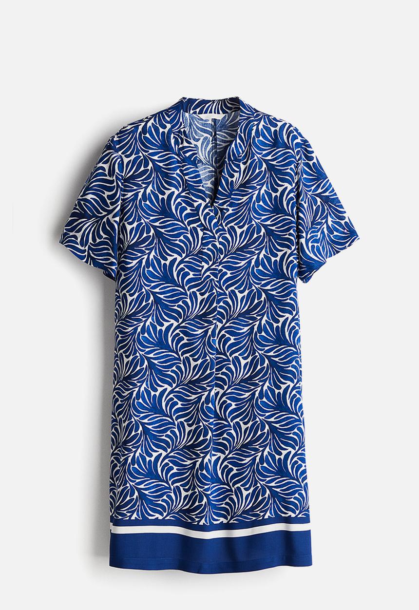 H&M - Viscose tunic dress - dark blue patterned