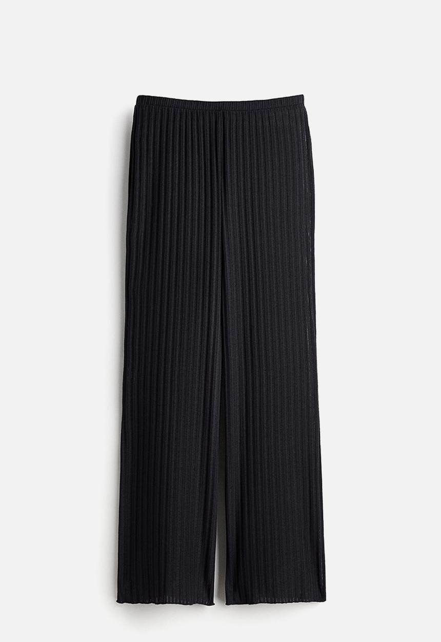H&M - Rib-knit trousers - black