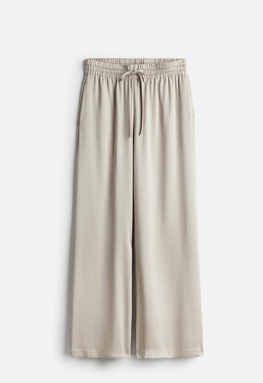 H&M - Wide pull-on trousers - light beige