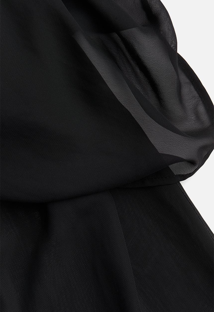 H&M - Skirt-layered chiffon trousers - black