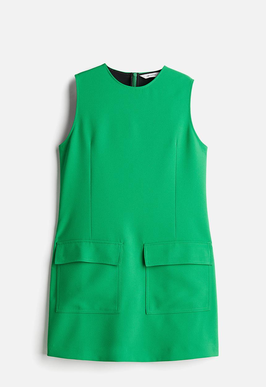 H&M - Pocket-detail mini dress - green