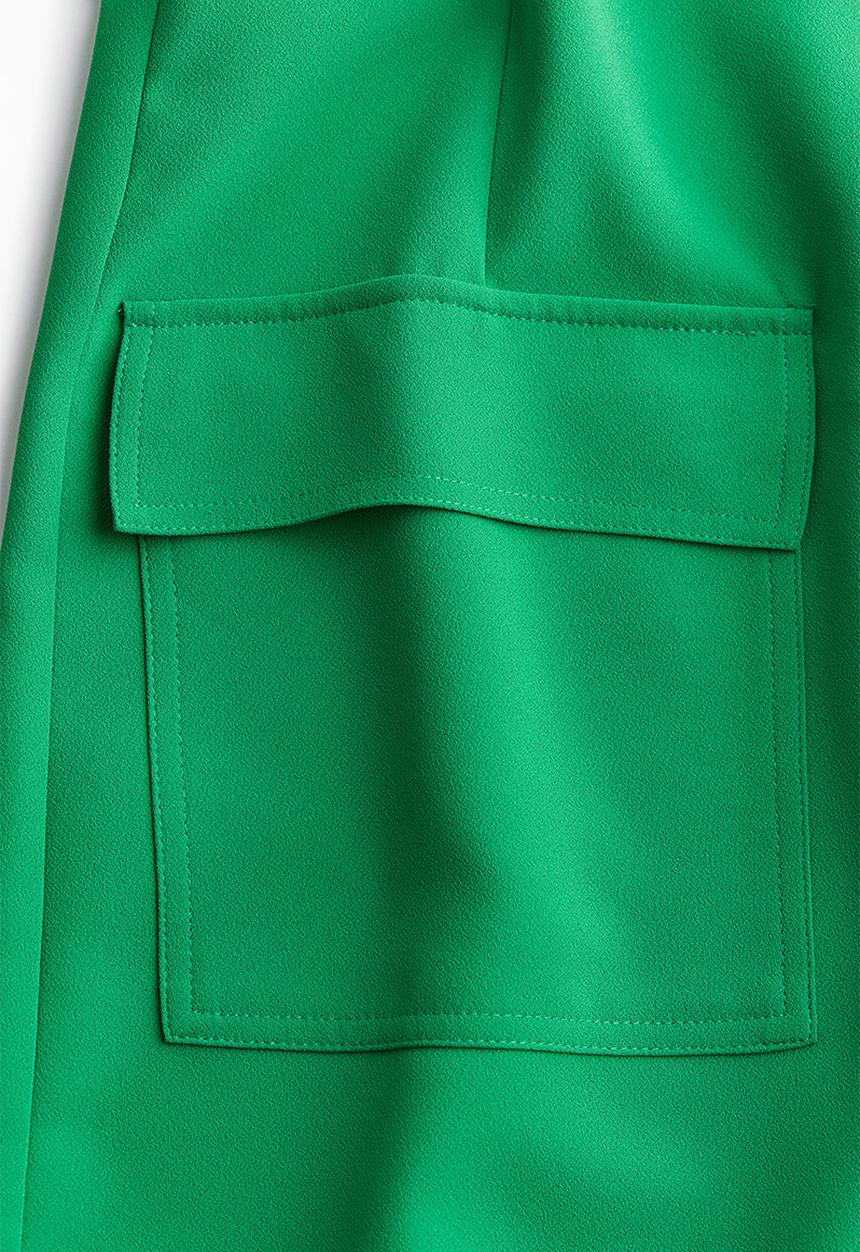H&M - Pocket-detail mini dress - green