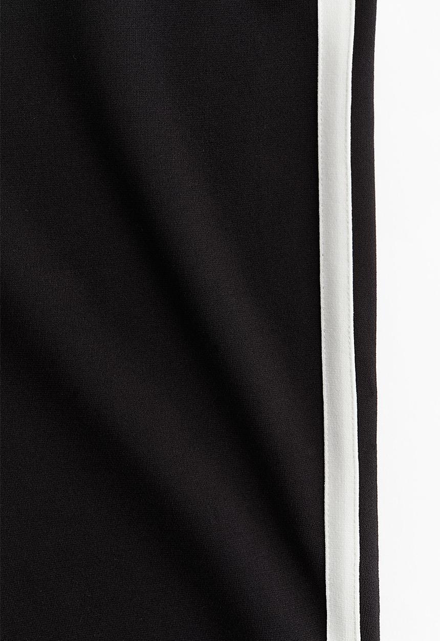 H&M - Side-striped capri leggings - black