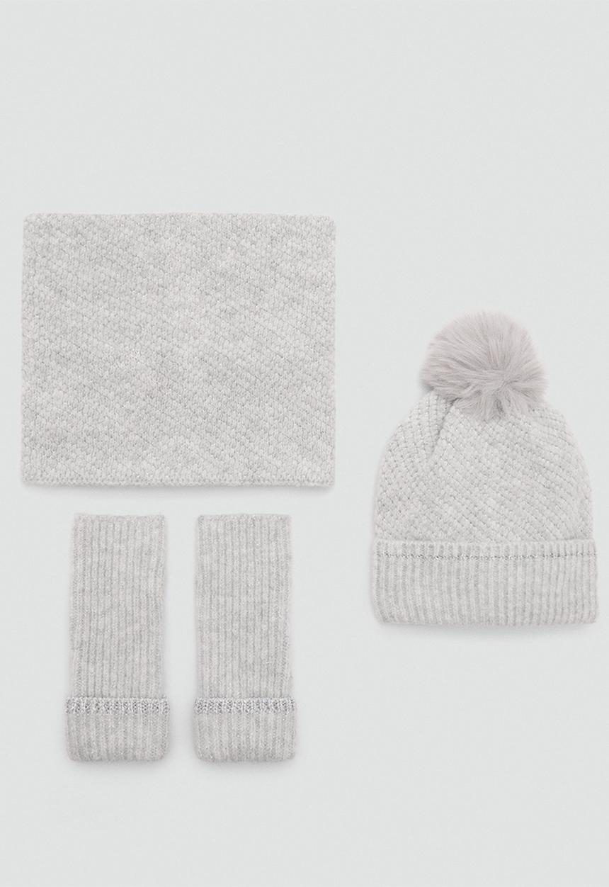 MANGO - Gloves lurexf - gray