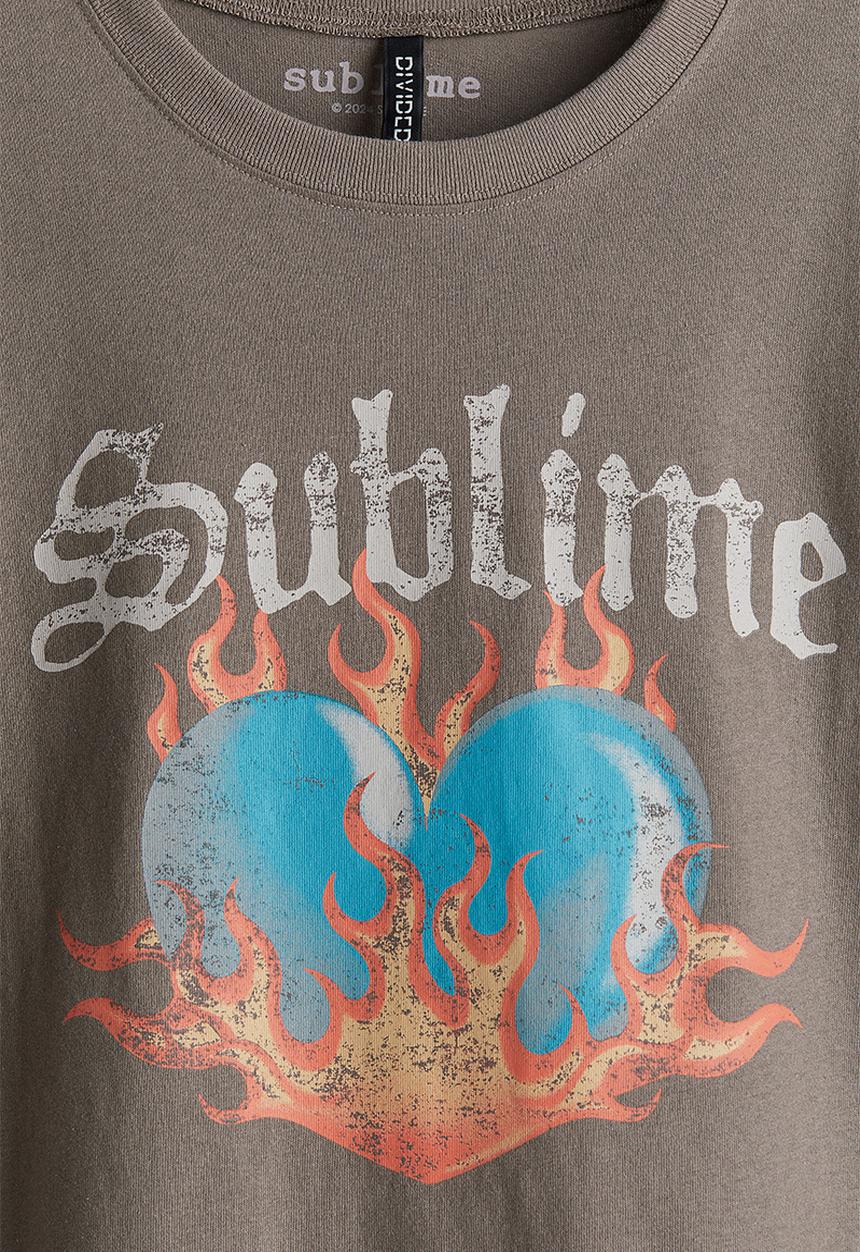 H&M - Printed T-shirt - dark greige sublime