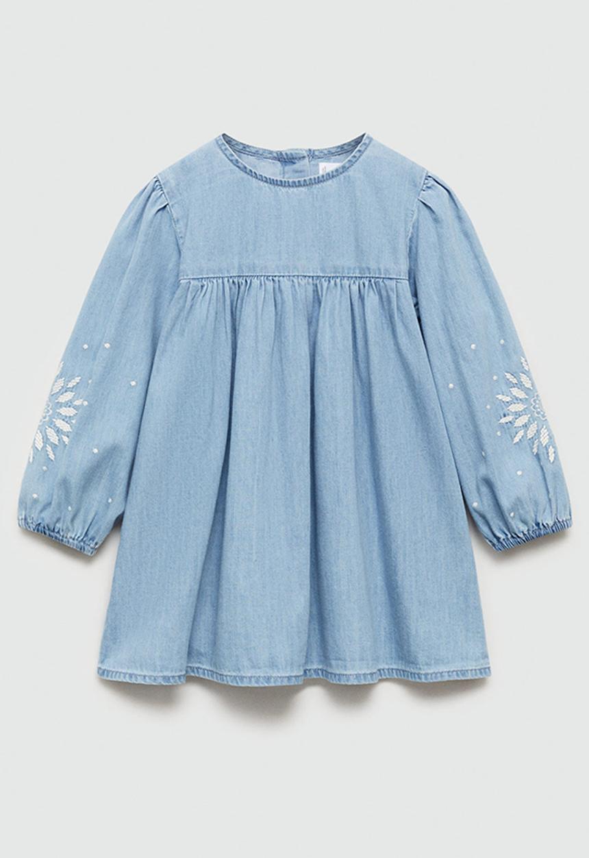 MANGO - Dress dena - open blue