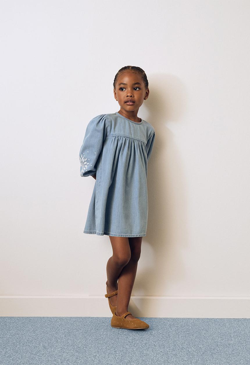 MANGO - Dress dena - open blue
