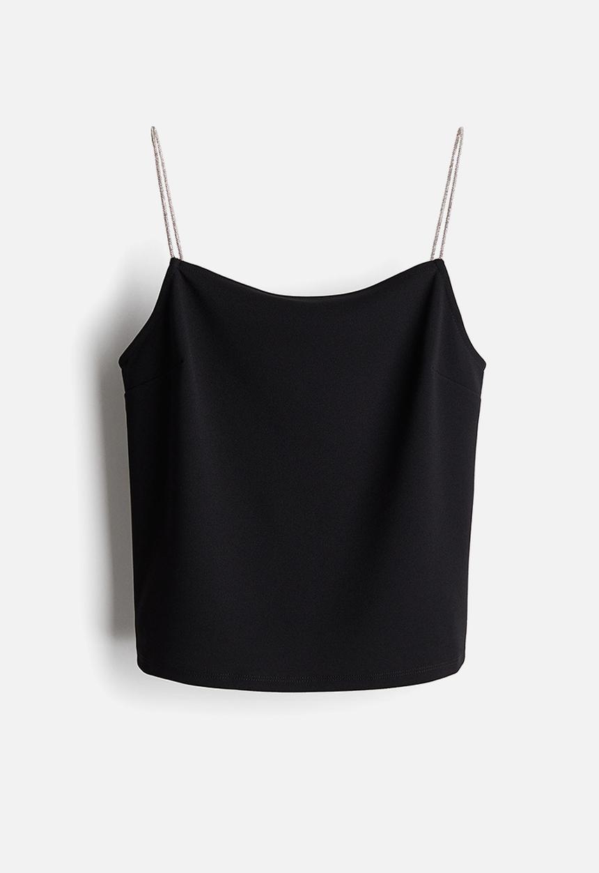 H&M - Strappy jersey top - black
