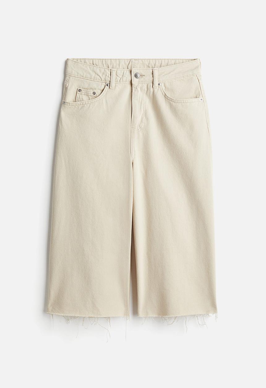H&M - Wide low culotte jeans - beige