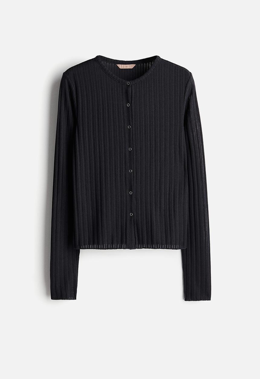 H&M - Rib-knit cardigan - black