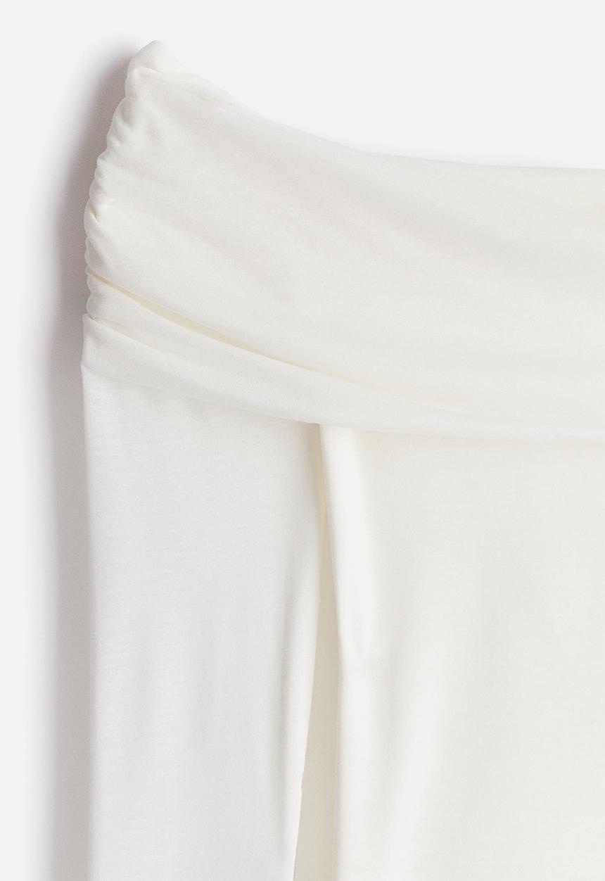 H&M - Sheer off-the-shoulder top - cream