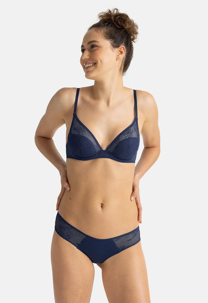 DORINA - Talia 2 pack plunge bra - blue & pink