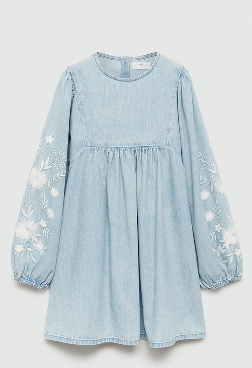MANGO - Dress molly - open blue