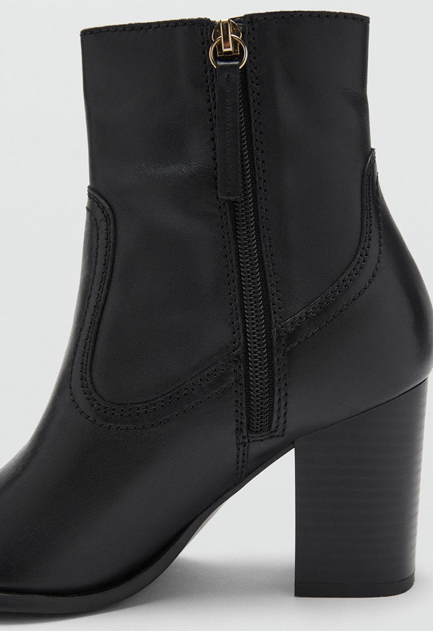 MANGO - Lily leather boot - black