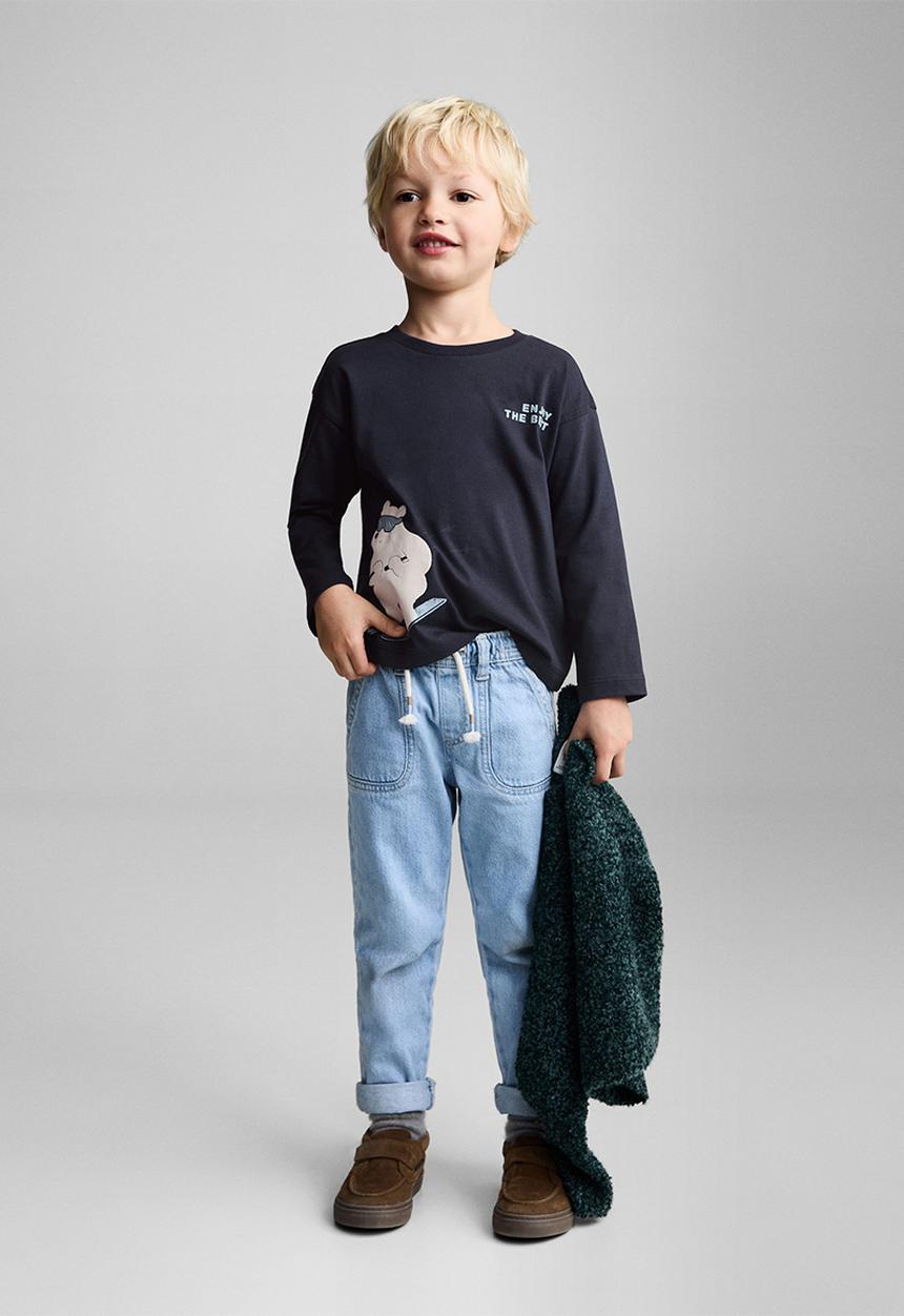 MANGO - T-shirt skibear - navy