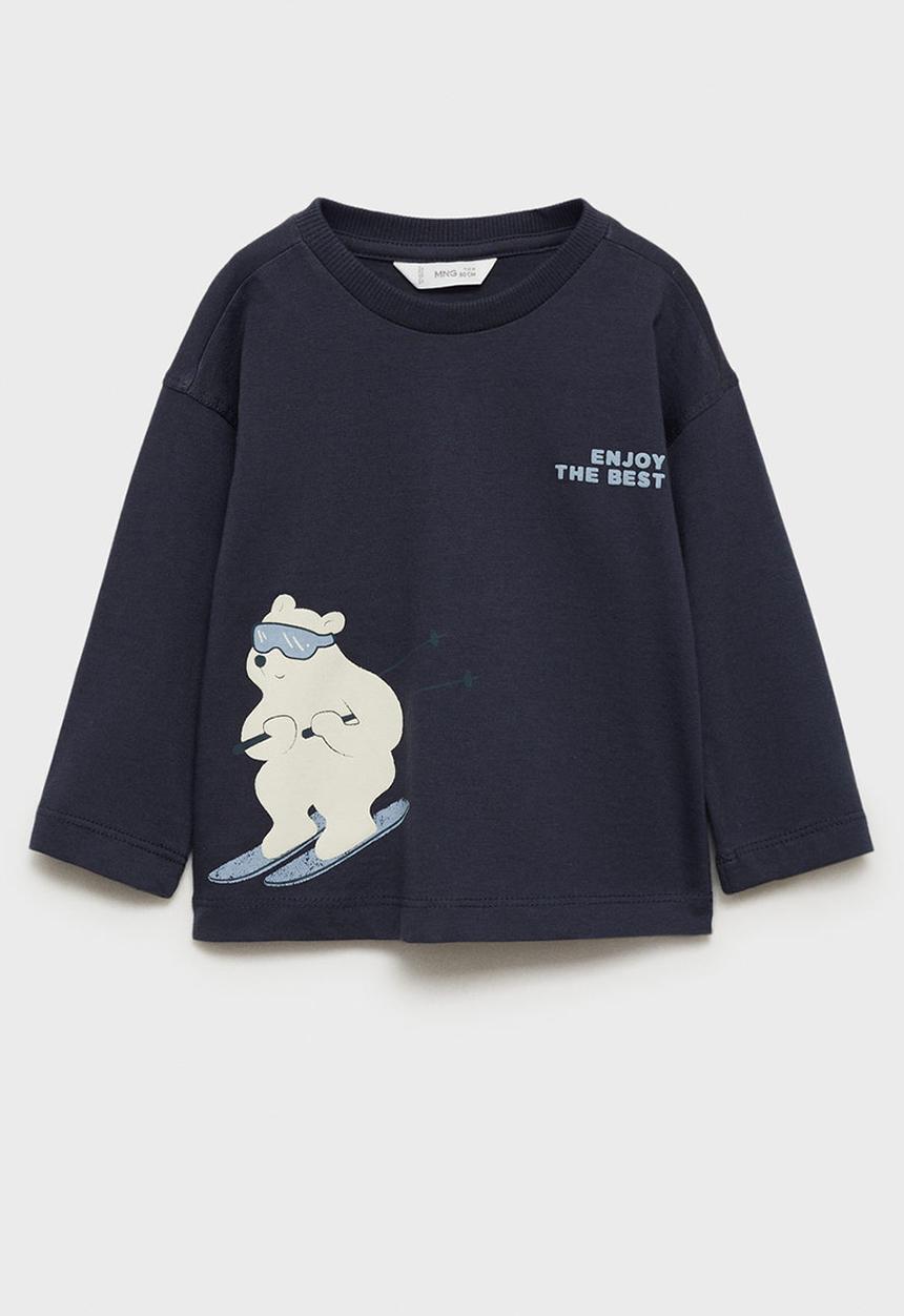 MANGO - T-shirt skibear - navy