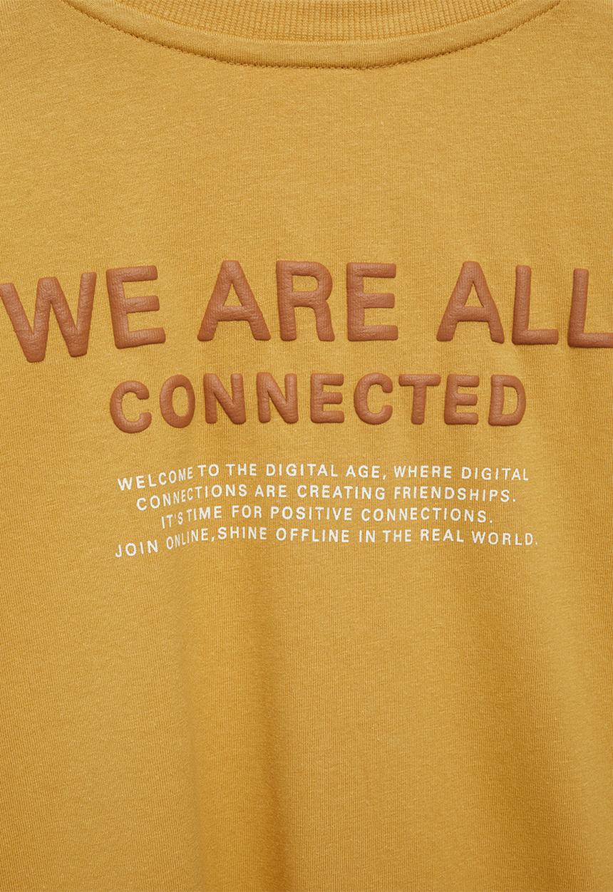 MANGO - T-shirt connect - dark yellow