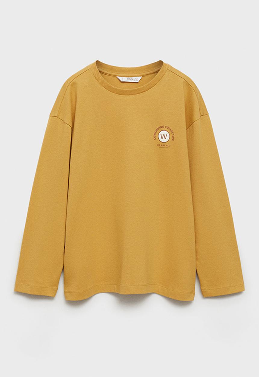MANGO - T-shirt connect - dark yellow