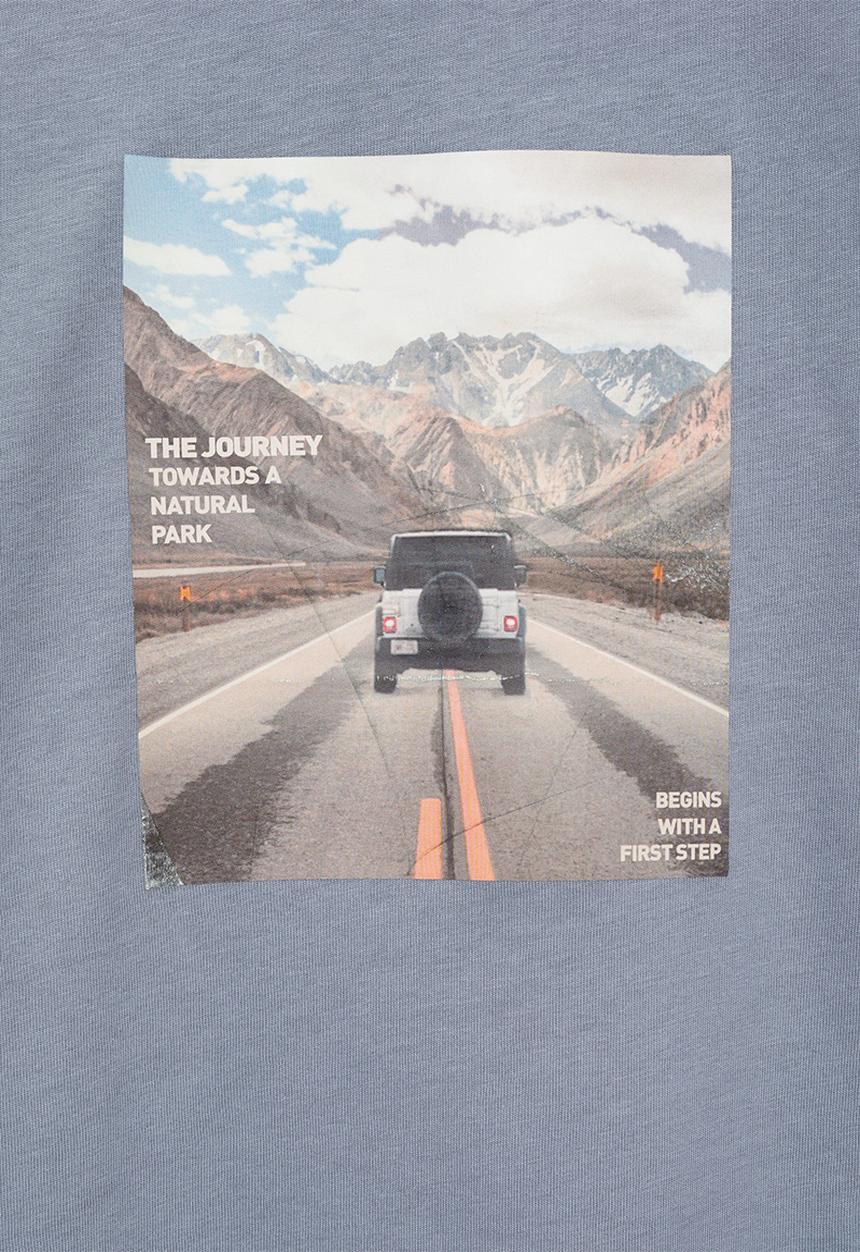 MANGO - T-shirt step - medium blue