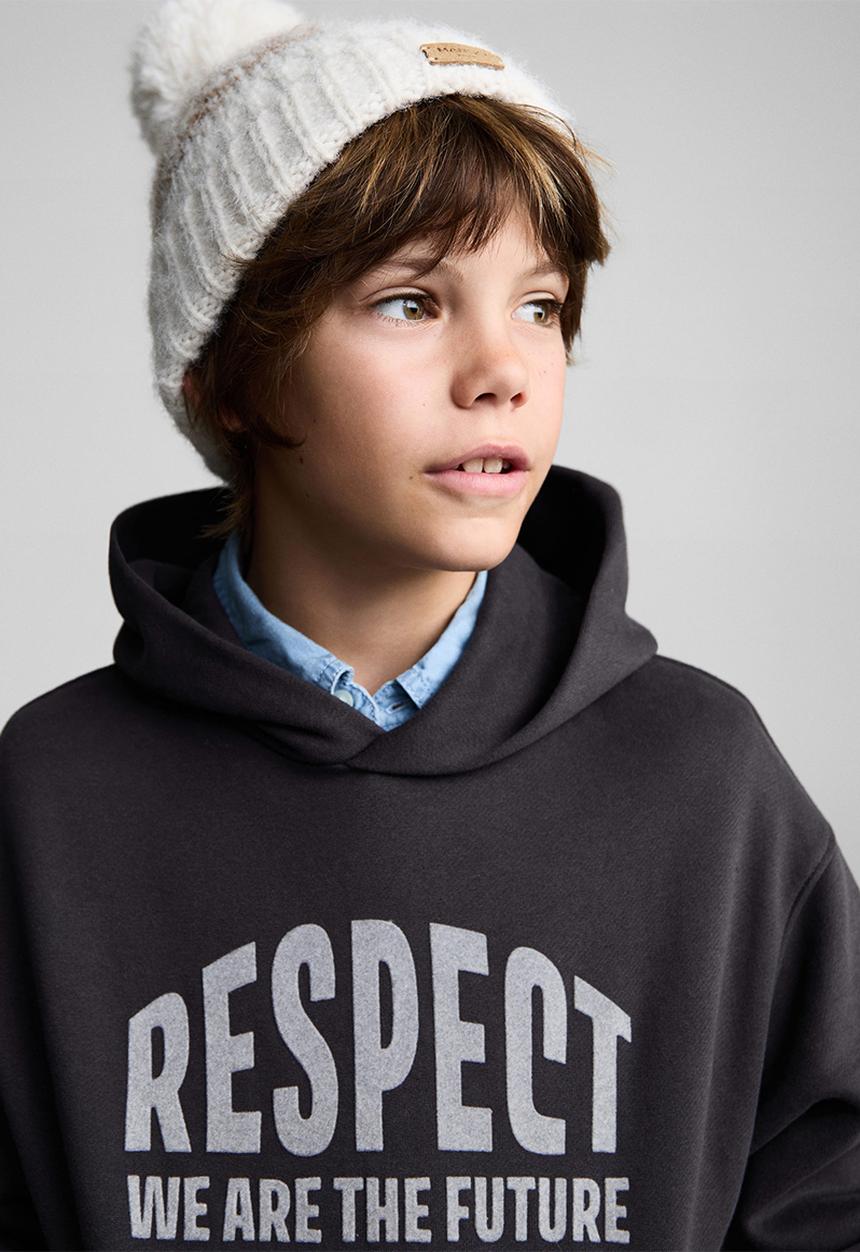 MANGO - Sweatshirt respect - charcoal