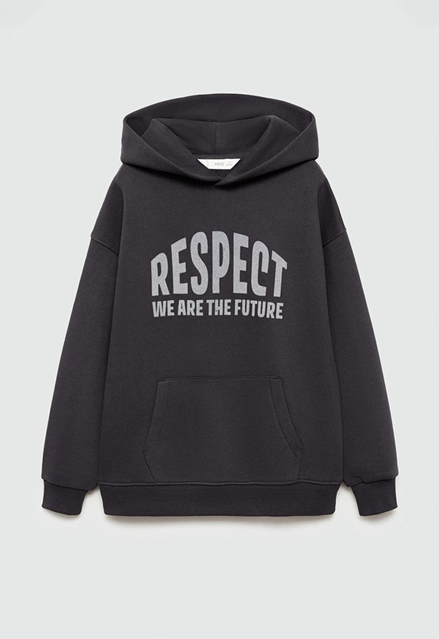 MANGO - Sweatshirt respect - charcoal