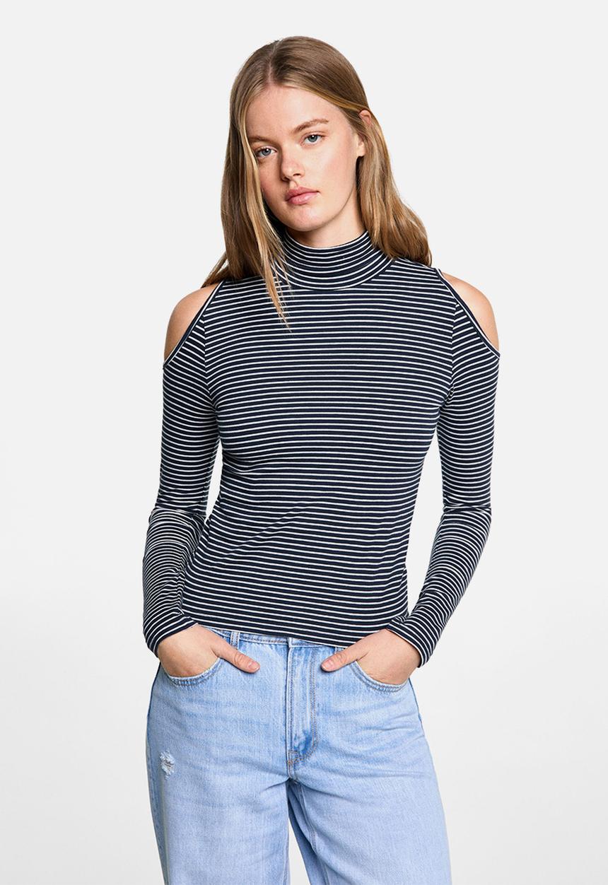 MANGO - T-shirt lipa - navy