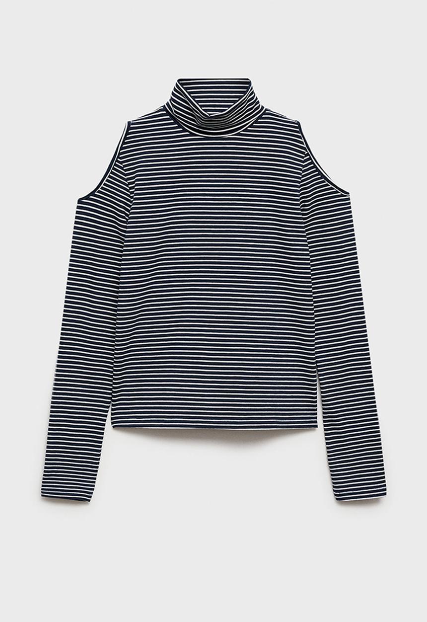 MANGO - T-shirt lipa - navy