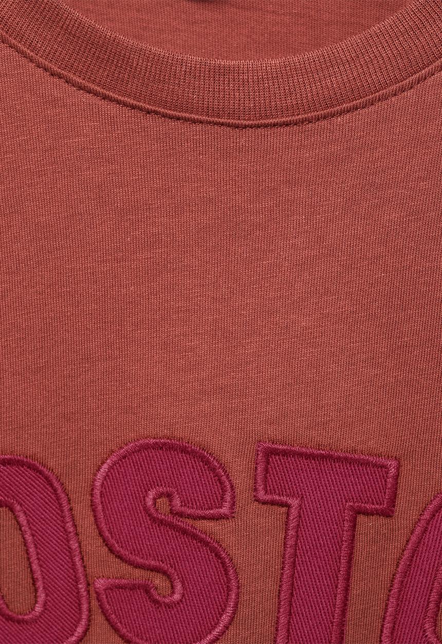 MANGO - T-shirt boston - dark red