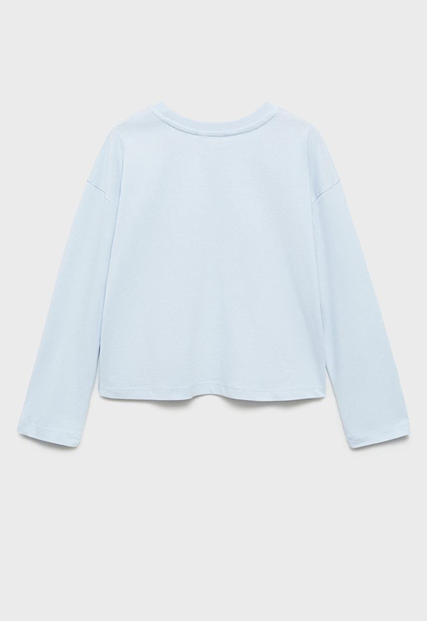 MANGO - T-shirt chiffy - light pastel blue