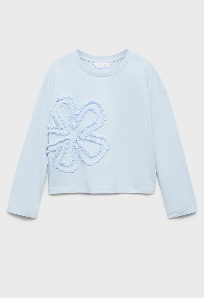 MANGO - T-shirt chiffy - light pastel blue